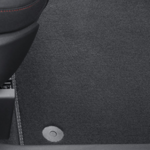 Talne preproge Premium Velur spredaj in zadaj, črne z dvojnimi sivimi šivi